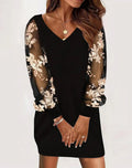 Autumn Winter White Lace Dress For Women's Casual Spliced Lantern Sleeve Party Mini Dresses Women Fashion Elegant Vestidos