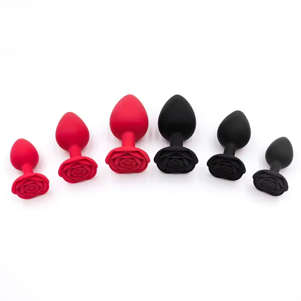 Soft Silicone Anal Plugs Rose Sex Toys for Woman Female Ana Buttplugs Annal Butplug Analplug Sexy Kit Adult Goods Tooys Man Gay