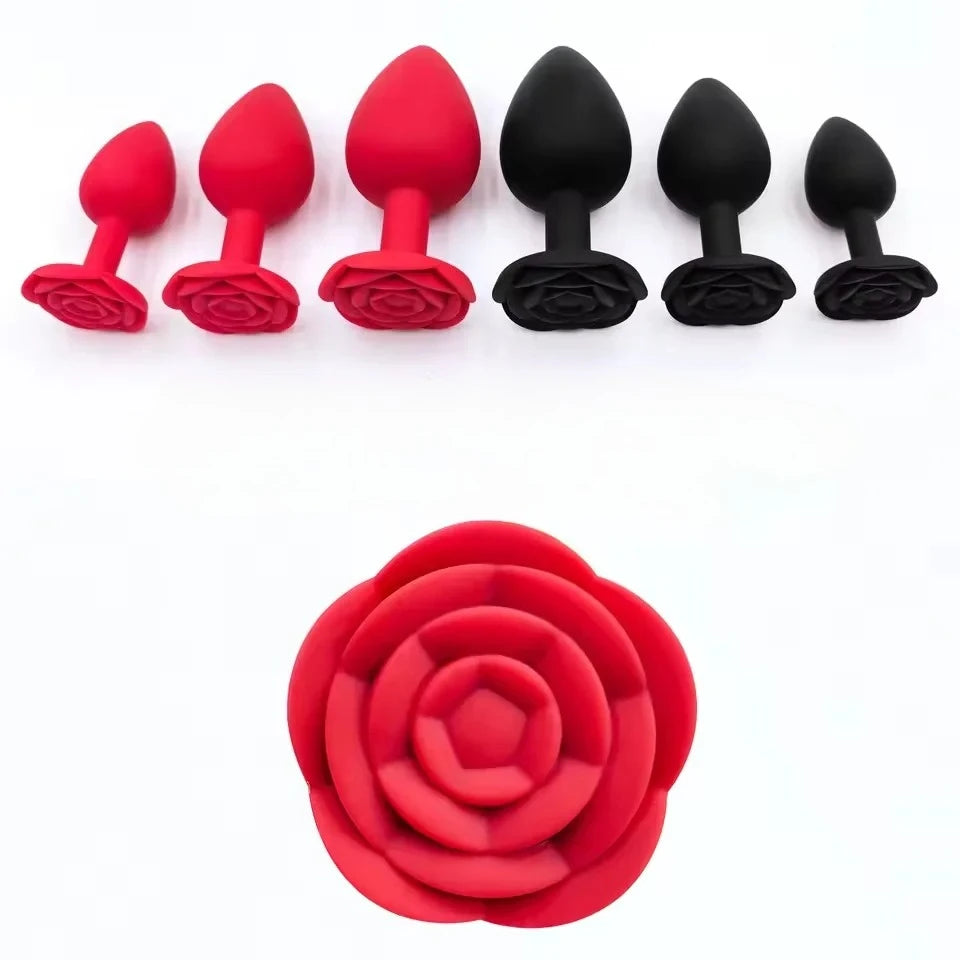 Soft Silicone Anal Plugs Rose Sex Toys for Woman Female Ana Buttplugs Annal Butplug Analplug Sexy Kit Adult Goods Tooys Man Gay
