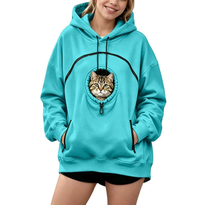Pet Pouch Hoodie Cat Hoodie with Pouch Fleece Dog Carrier Sweatshirt Hoodie with Dog Pouch Cat Carrier Tool Oversized Sweatshirt