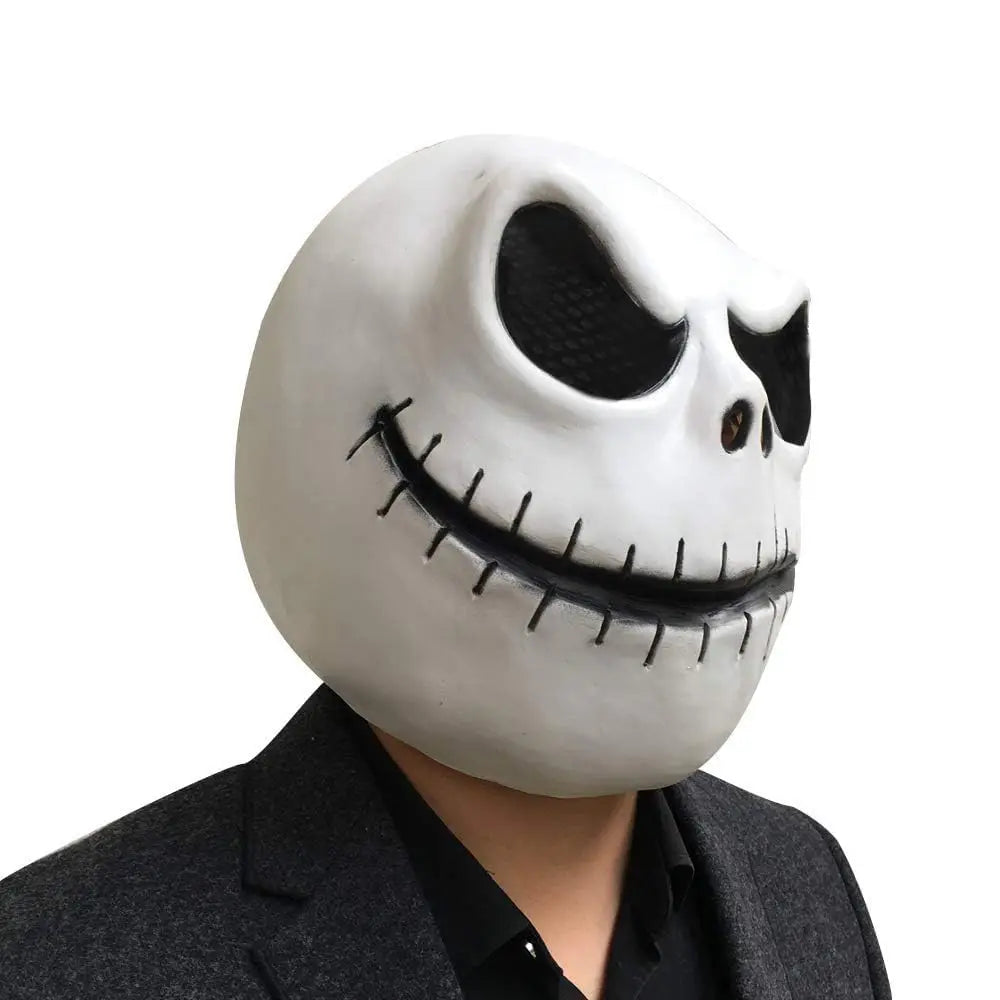 Jack Skellington Mask Helmet Halloween Carnival Jack Skeleton Head Mask Horror Scary Cosplay Mask for Adult