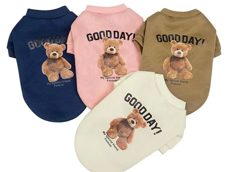 Dogs Winter Cute Clothes Puppy Warm Pullover Sweatshirt Bear Pattern Pet Jacket for Small Medium Dog Cat Coats Chihuahua Costume