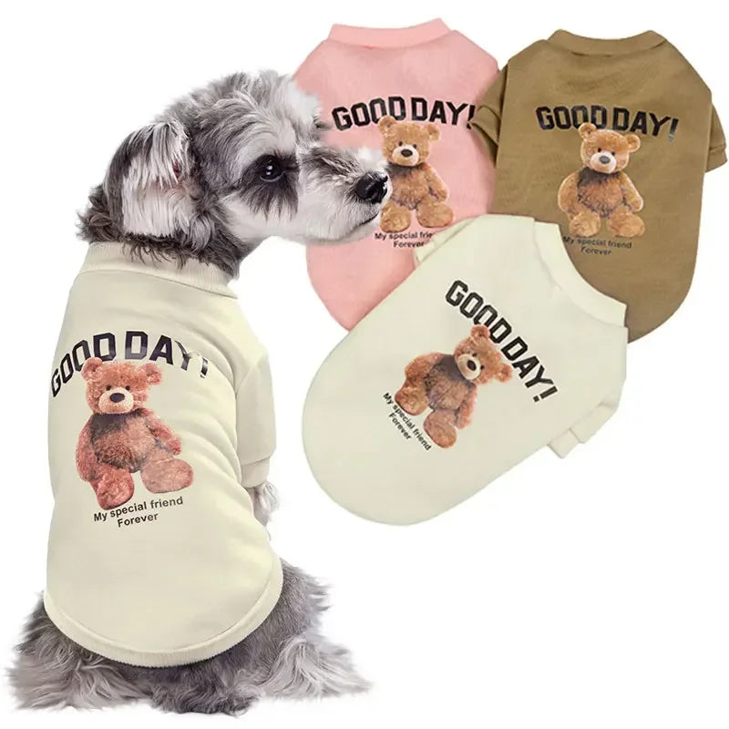 Dogs Winter Cute Clothes Puppy Warm Pullover Sweatshirt Bear Pattern Pet Jacket for Small Medium Dog Cat Coats Chihuahua Costume