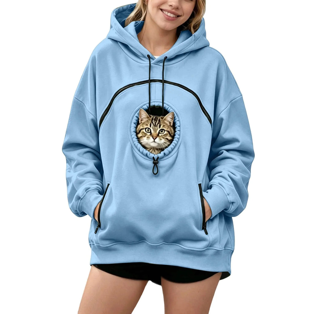 Pet Pouch Hoodie Cat Hoodie with Pouch Fleece Dog Carrier Sweatshirt Hoodie with Dog Pouch Cat Carrier Tool Oversized Sweatshirt