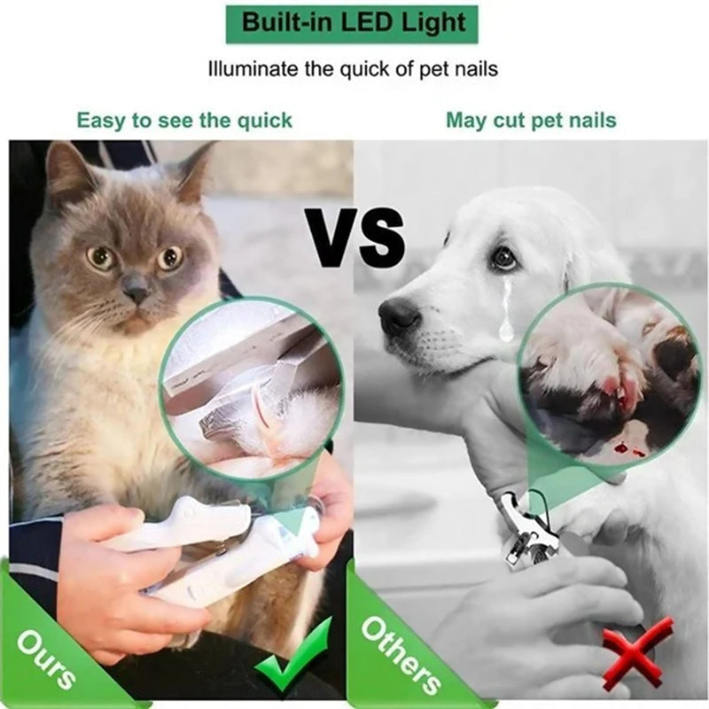 Pet Nail Clippers With LED Light Dogs Cat Nail Scissors Professional Trimmer Tool Care Grooming Supplies - Rokkaku 18 online shop