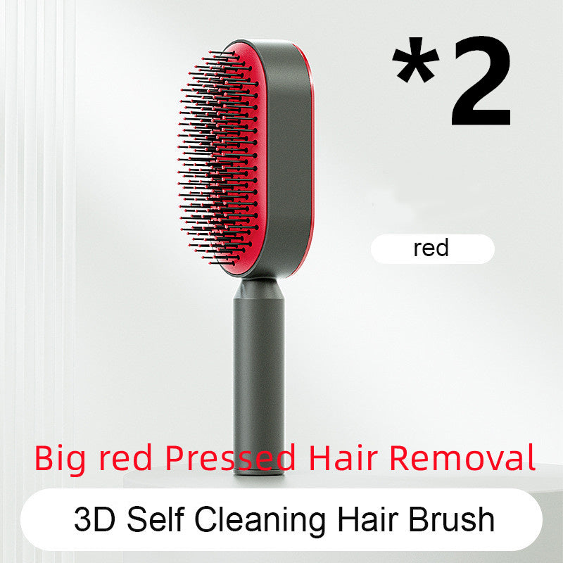 Self Cleaning Hair Brush For Women One-key Cleaning Hair Loss Airbag Massage Scalp Comb Anti-Static Hairbrush - Rokkaku 18 online shop