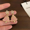 New Design Sweet Christmas Tree Earrings For Women Light Luxury Sparkling Zircon Dangle Earring Xmas Holiday Party Jewelry - Rokkaku 18 online shop