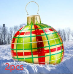 Christmas Ornament Ball Outdoor Pvc 60CM Inflatable Decorated Ball PVC Giant Big Large Balls Xmas Tree Decorations Toy Ball - Rokkaku 18 online shop