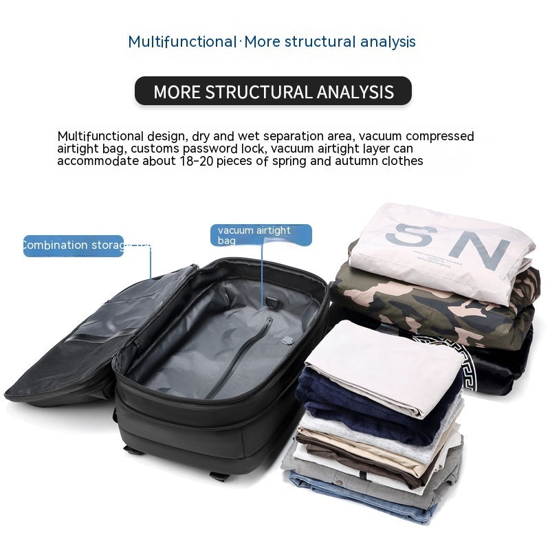 Travel Backpack Men's Business Multifunction Computer Bag Vacuum Compression Large-capacity Backpack - Rokkaku 18 online shop