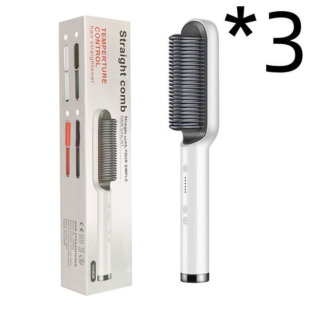 New 2 In 1 Hair Straightener Hot Comb Negative Ion Curling Tong Dual-purpose Electric Hair Brush - Rokkaku 18 online shop