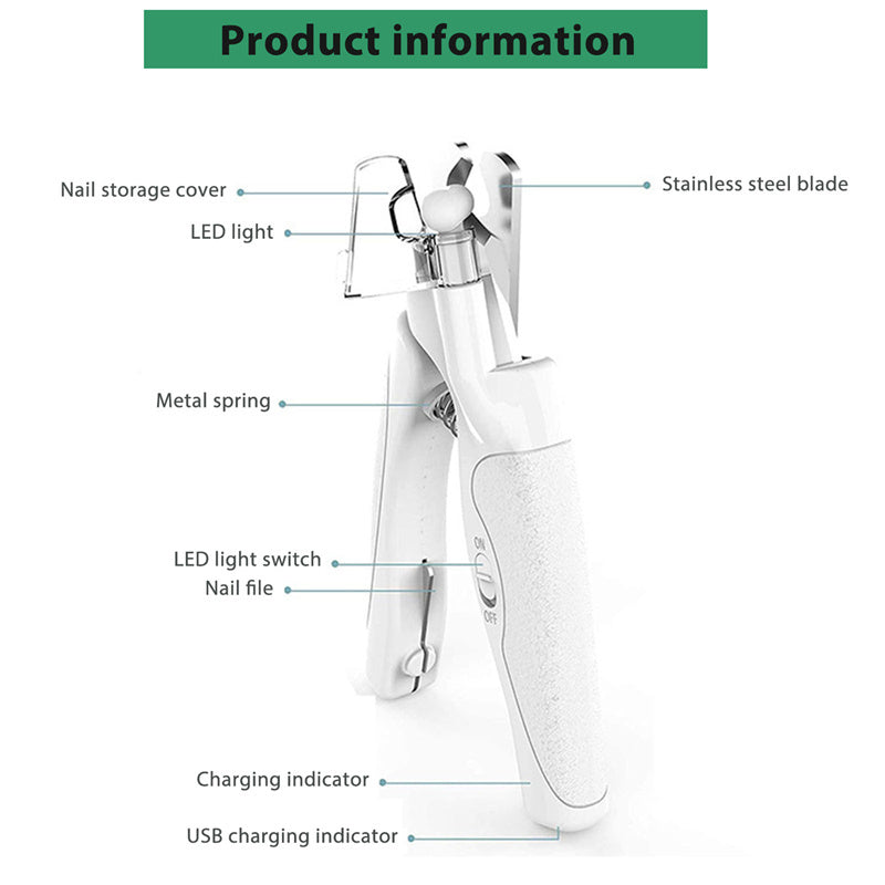Pet Nail Clippers With LED Light Dogs Cat Nail Scissors Professional Trimmer Tool Care Grooming Supplies - Rokkaku 18 online shop