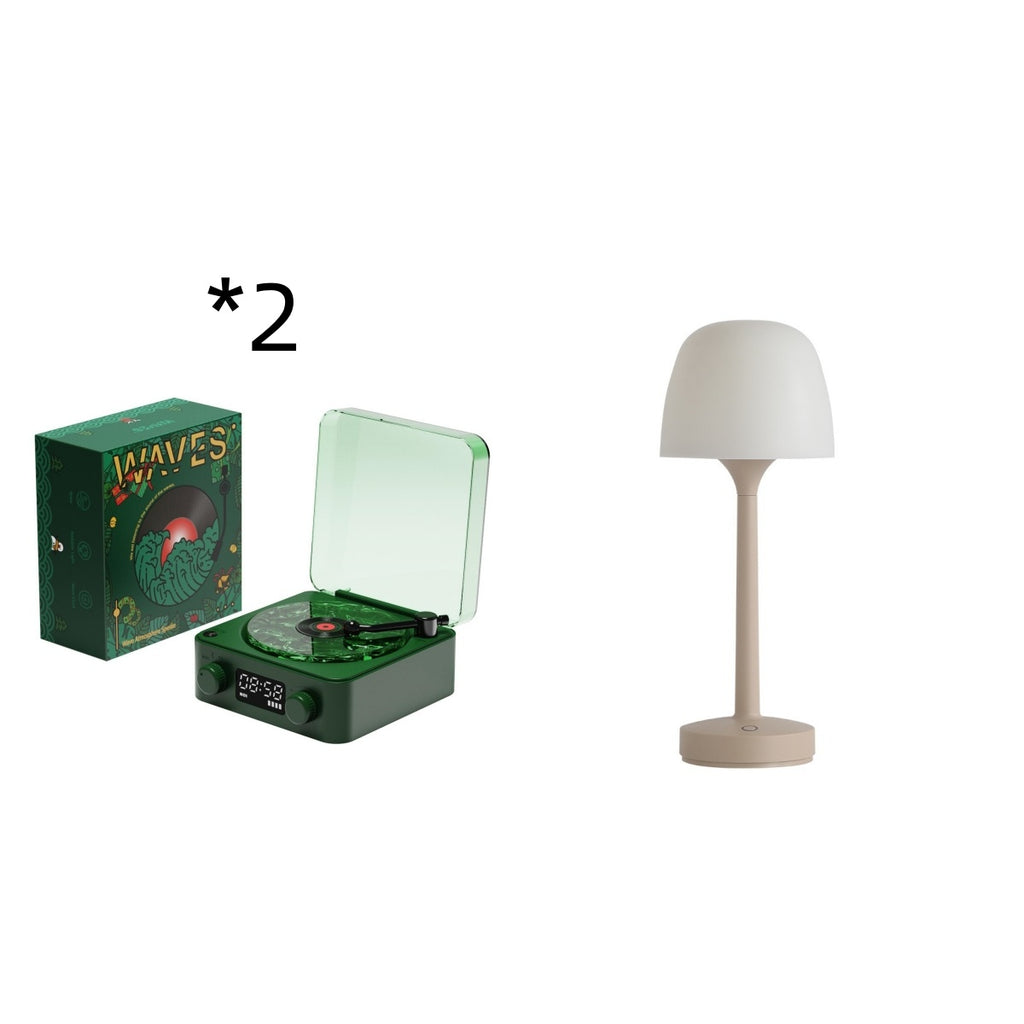 Retro Turntable Speaker Wireless Bluetooth-compatible 5.0 Vinyl Record Player Stereo Sound With White Noise RGB Projection Lamp Effect - Rokkaku 18 online shop