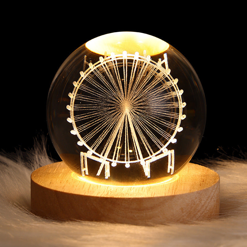 Luminous Starry Sky And Planets Moon Moon Crystal Ball Small Night Lamp Projection Ambience Light Creative Gift New Strange Gift - Rokkaku 18 online shop