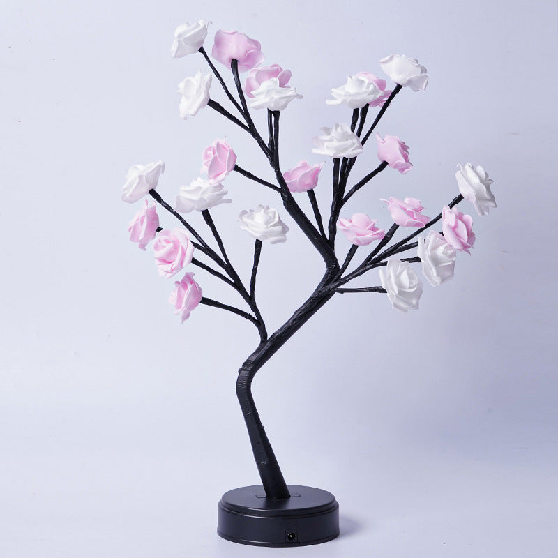 Table Lamp Flower Tree Rose Lamps Fairy Desk Night Lights USB Operated Gifts For Wedding Valentine Christmas Decoration - Rokkaku 18 online shop