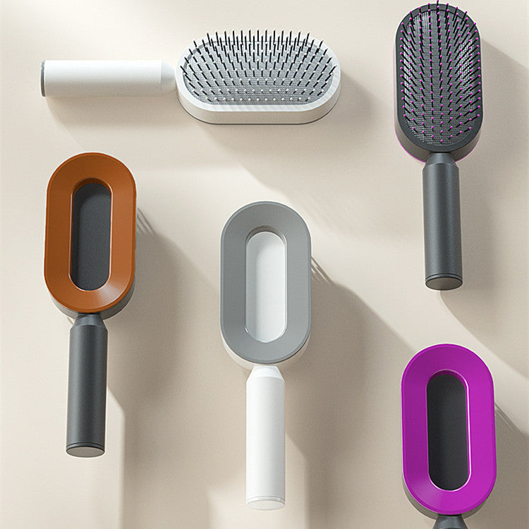 Self Cleaning Hair Brush For Women One-key Cleaning Hair Loss Airbag Massage Scalp Comb Anti-Static Hairbrush - Rokkaku 18 online shop