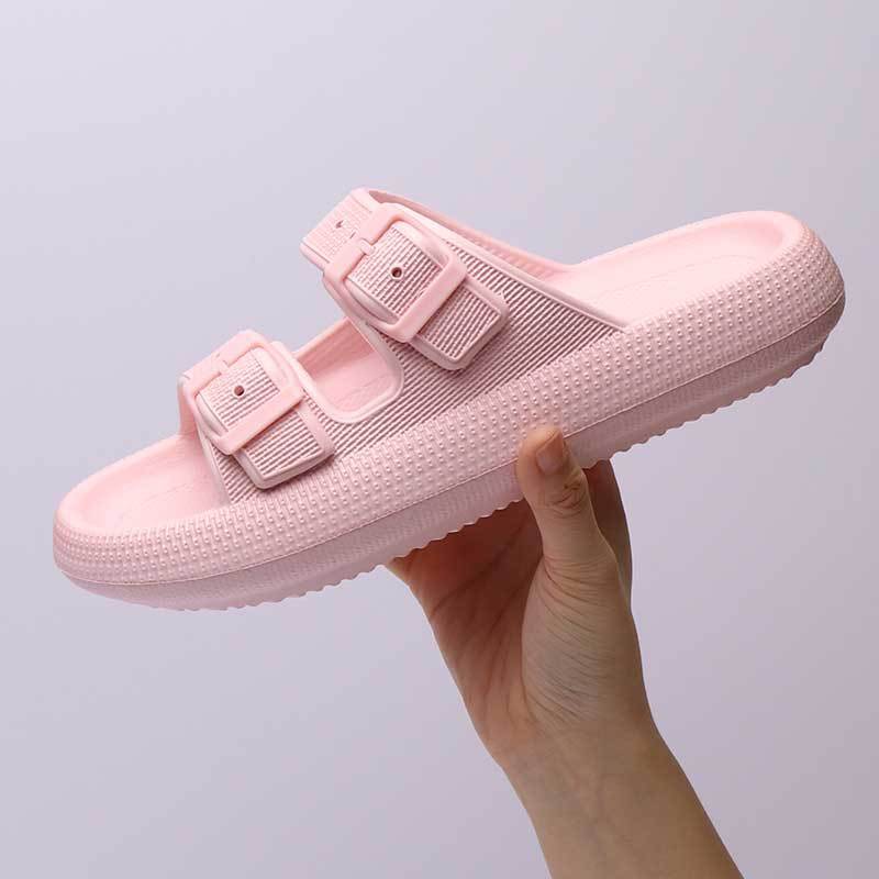 Platform Slippers Women's Summer Buckle Home Shoes Fashion Outdoor Wear Soft Bottom Sandals - Rokkaku 18 online shop