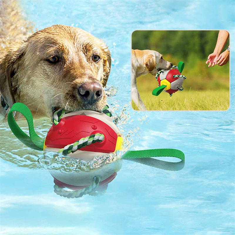 Interactive Dog Football Soccer Ball With Tabs Inflated Training Toy Outdoor Border Collie Balls Pet Products - Rokkaku 18 online shop