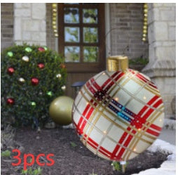 Christmas Ornament Ball Outdoor Pvc 60CM Inflatable Decorated Ball PVC Giant Big Large Balls Xmas Tree Decorations Toy Ball - Rokkaku 18 online shop