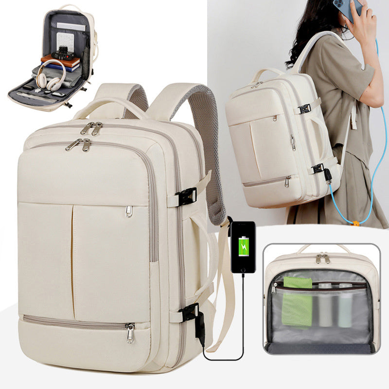 Large Capacity Backpack For Women Men Multiple Pockets And Zippers Versatile Computer Bags Business Travel Backpack - Rokkaku 18 online shop