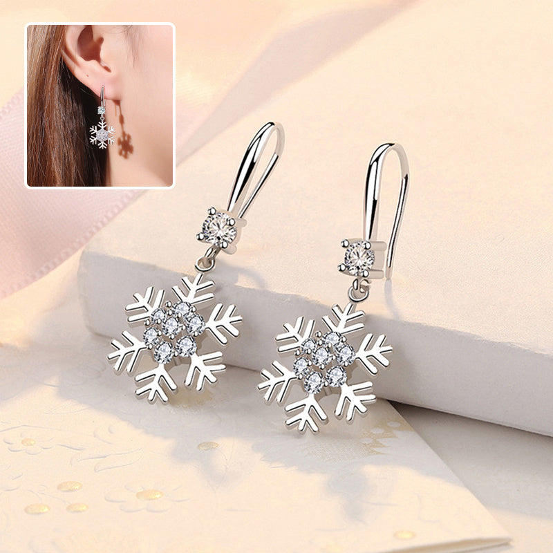 Temperament Snowflake Earrings With Rhinestones Fashion Personalized Christmas Earrings For Women Jewelry - Rokkaku 18 online shop