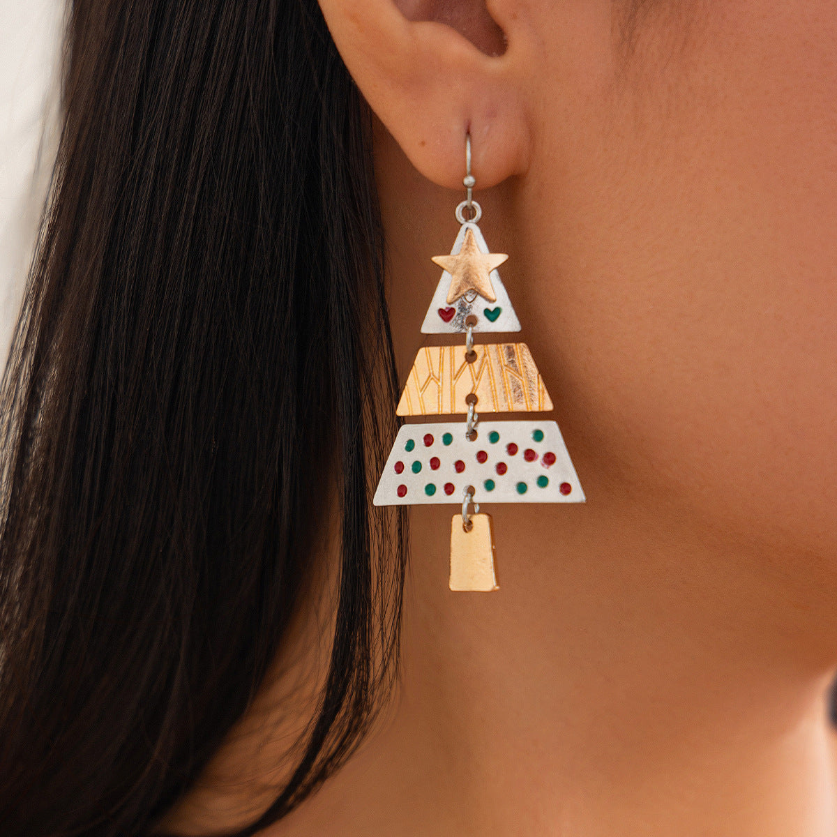 Christmas Tree Necklace And Earrings Fashion Pendant Necklace Suit Xmas Tree Earrings And Necklace New Year Jewelry - Rokkaku 18 online shop