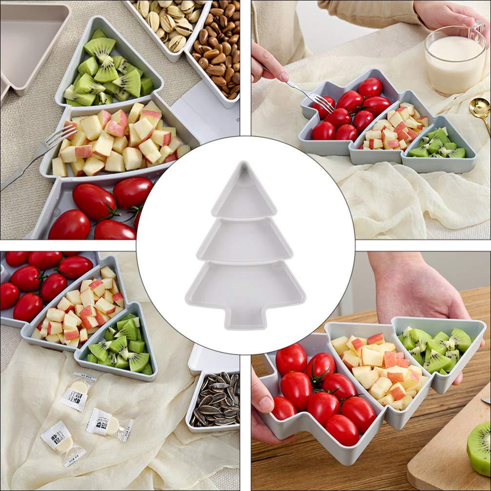 Christmas Tree Shaped Fruit Platter Creative Plates Storage Box Dried Fruit Snack Plates Divided Candy Dessert Plate Container - Rokkaku 18 online shop