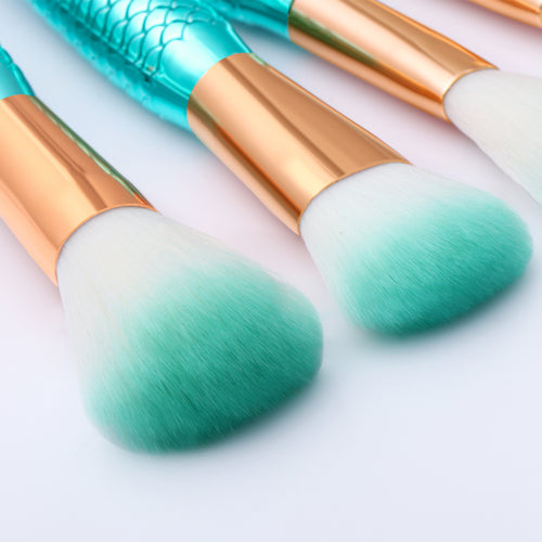 11pcs Makeup Brushes Kit Maquiagem Maquillaje New Mermaid Foundation Eyebrow Eyeliner Cosmetic Makeup Brushes - Rokkaku 18 online shop