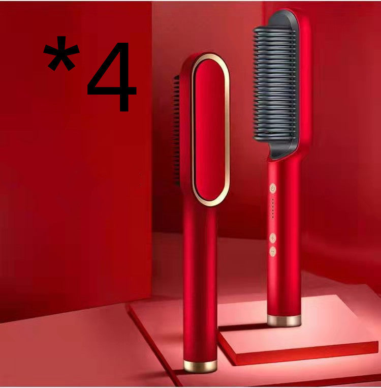 New 2 In 1 Hair Straightener Hot Comb Negative Ion Curling Tong Dual-purpose Electric Hair Brush - Rokkaku 18 online shop