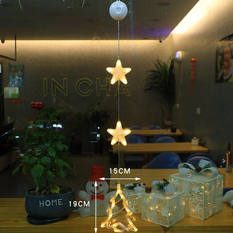 Christmas 3pcs LED Light Star Xmas Tree Hanging Sucker Lamp Window Ornaments Decoration For Home Xmas Navidad New Year Decor Christmas Decorations - Rokkaku 18 online shop