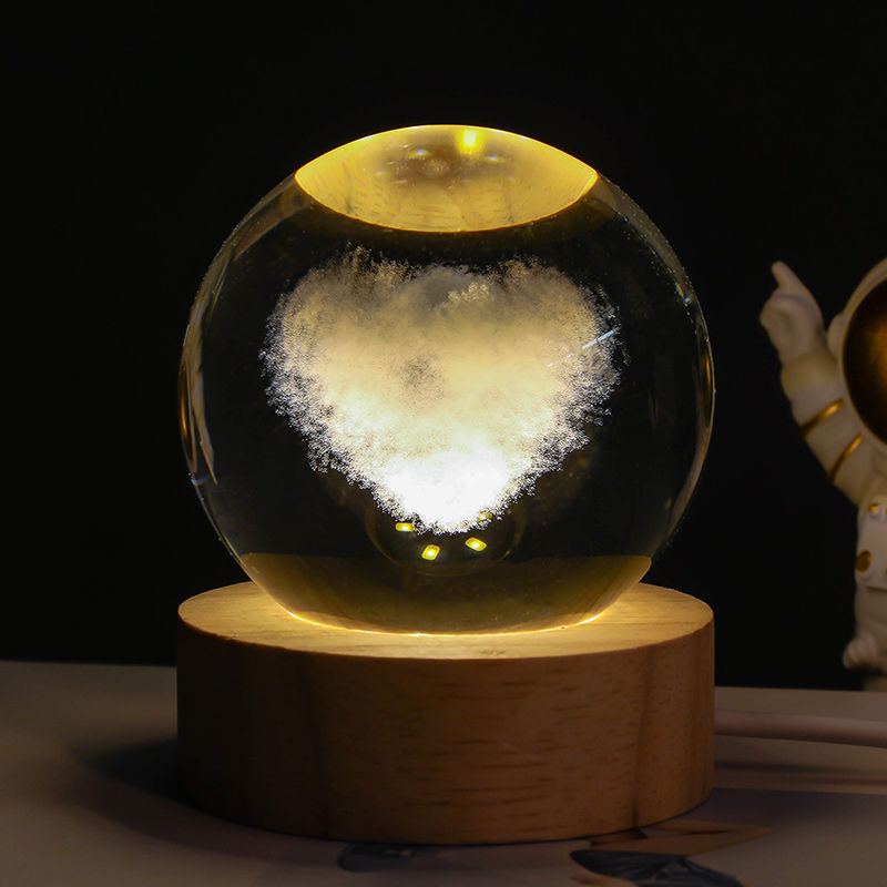 Luminous Starry Sky And Planets Moon Moon Crystal Ball Small Night Lamp Projection Ambience Light Creative Gift New Strange Gift - Rokkaku 18 online shop