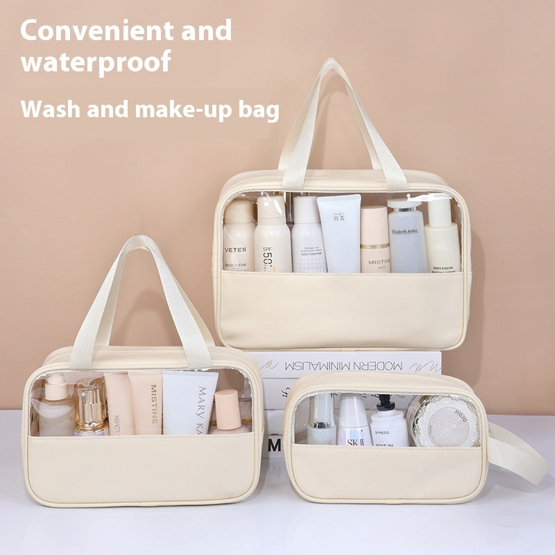 Large Capacity Cosmetic Bag Women's Transparent - Rokkaku 18 online shop