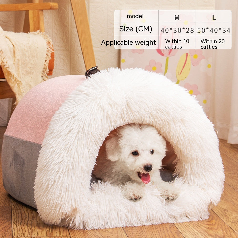 New Splice Portable Pet Nest Portable Autumn And Winter Warm Dog Nest Moisture-proof Long Fur Cat Nest Cross Border Pet Nest - Rokkaku 18 online shop
