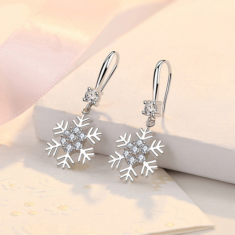 Temperament Snowflake Earrings With Rhinestones Fashion Personalized Christmas Earrings For Women Jewelry - Rokkaku 18 online shop