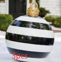 Christmas Ornament Ball Outdoor Pvc 60CM Inflatable Decorated Ball PVC Giant Big Large Balls Xmas Tree Decorations Toy Ball - Rokkaku 18 online shop