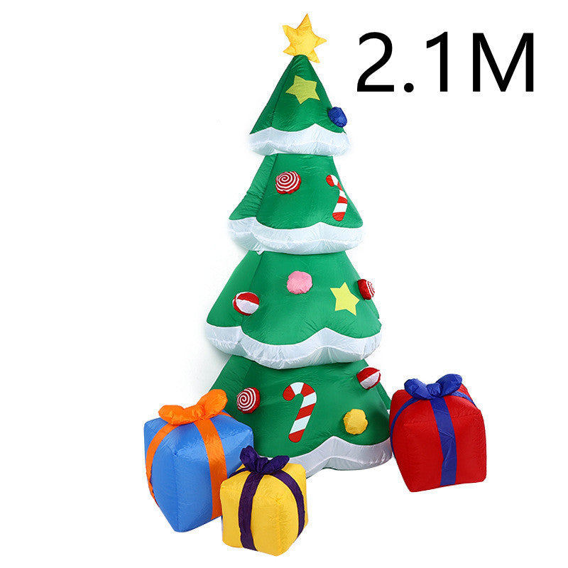 Christmas LED Lights Glowing Santa Tree Snowman Inflatable Doll Outdoor Yard Garden Decor - Rokkaku 18 online shop