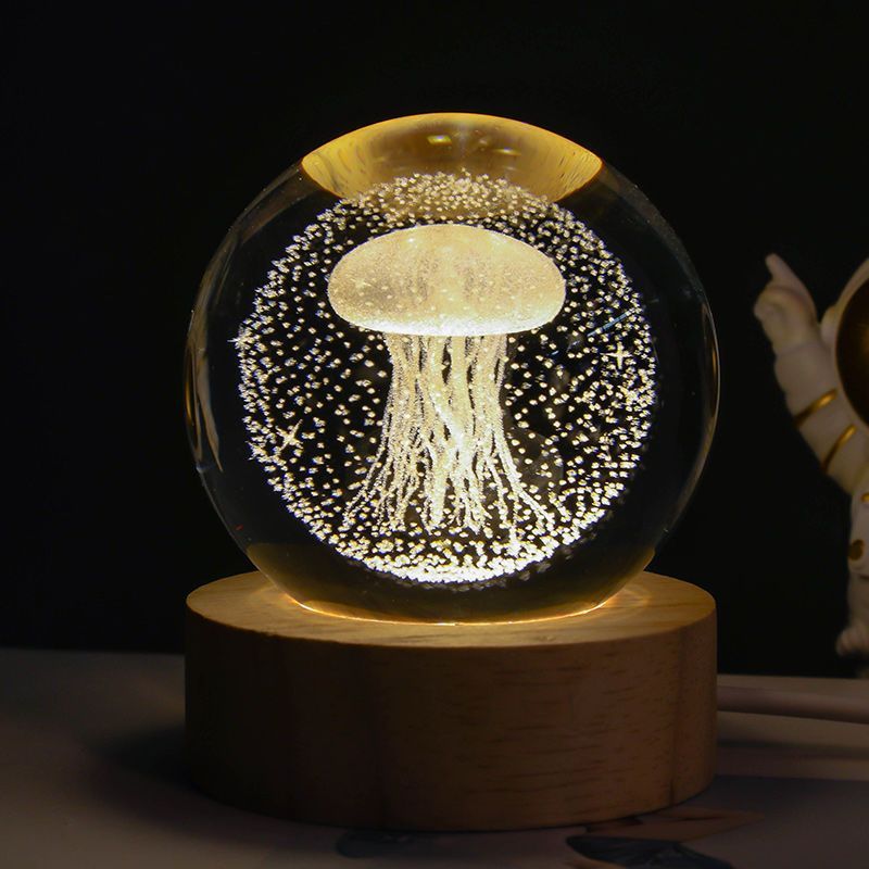 Luminous Starry Sky And Planets Moon Moon Crystal Ball Small Night Lamp Projection Ambience Light Creative Gift New Strange Gift - Rokkaku 18 online shop