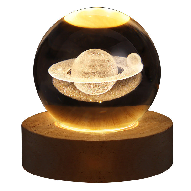 Luminous Starry Sky And Planets Moon Moon Crystal Ball Small Night Lamp Projection Ambience Light Creative Gift New Strange Gift - Rokkaku 18 online shop