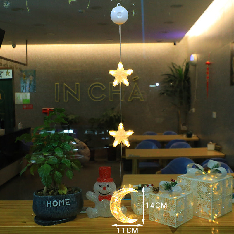Christmas 3pcs LED Light Star Xmas Tree Hanging Sucker Lamp Window Ornaments Decoration For Home Xmas Navidad New Year Decor Christmas Decorations - Rokkaku 18 online shop