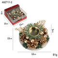 Christmas Candle Metals Candlestick Wreath Artificial Pinball Pinecone Candle Holder Fake Leaves Xmas New Year Home Table Decor - Rokkaku 18 online shop