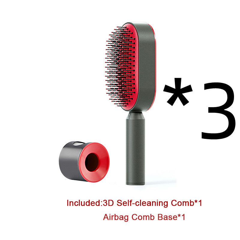 Self Cleaning Hair Brush For Women One-key Cleaning Hair Loss Airbag Massage Scalp Comb Anti-Static Hairbrush - Rokkaku 18 online shop