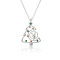S925 Elk Christmas Tree Necklace Fashion Ins Style Zircon Clavicle Chain Women's Jewelry - Rokkaku 18 online shop