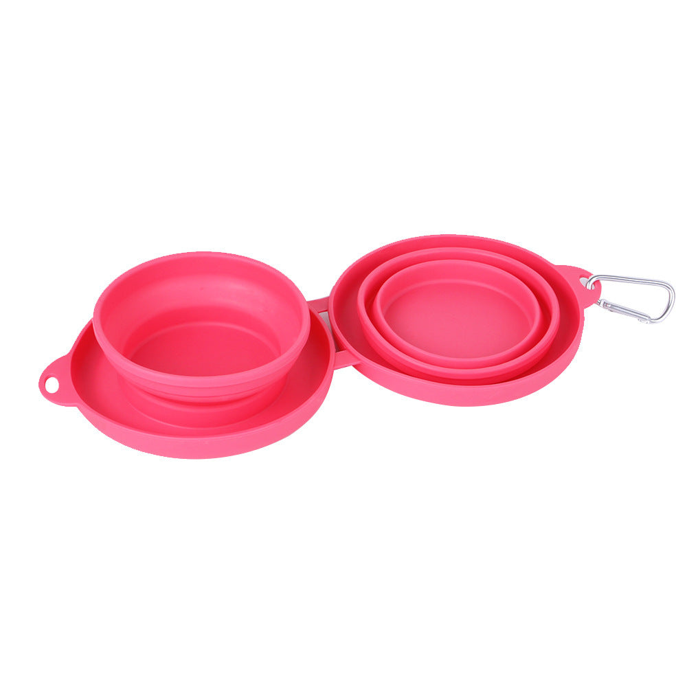 Rubber Foldable Double Bowl Pet Feeding Bowl Pets Supplies Dog Cat Bowls - Rokkaku 18 online shop
