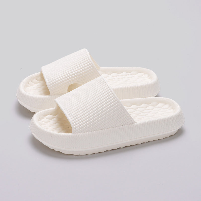 Summer EVA Slippers Solid Color Rhombus Stripe Anti-slip Slippers New Women's Home Shoes - Rokkaku 18 online shop
