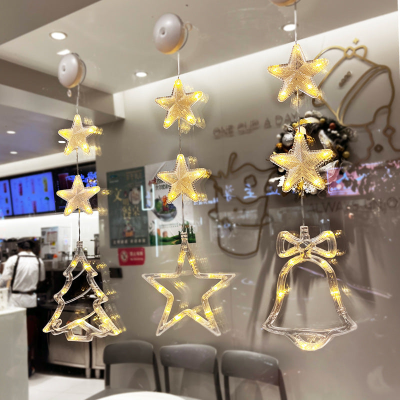 Christmas 3pcs LED Light Star Xmas Tree Hanging Sucker Lamp Window Ornaments Decoration For Home Xmas Navidad New Year Decor Christmas Decorations - Rokkaku 18 online shop