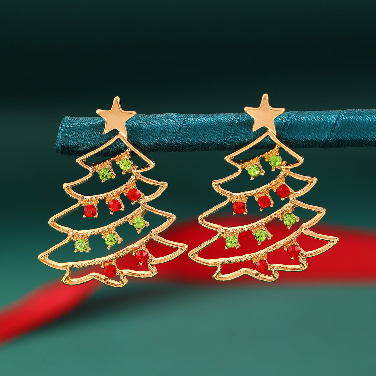Christmas Earrings With Christmas Tree Colorful Zircon Christmas Tree Earrings  For Women Personality Earrings Party Jewelry Christmas Gift - Rokkaku 18 online shop