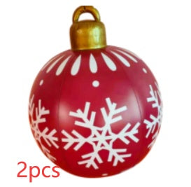 Christmas Ornament Ball Outdoor Pvc 60CM Inflatable Decorated Ball PVC Giant Big Large Balls Xmas Tree Decorations Toy Ball - Rokkaku 18 online shop