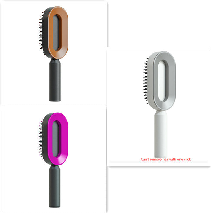 Self Cleaning Hair Brush For Women One-key Cleaning Hair Loss Airbag Massage Scalp Comb Anti-Static Hairbrush - Rokkaku 18 online shop