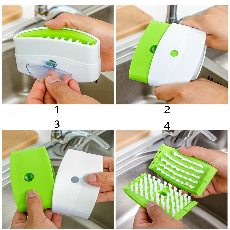 Creative Kitchen Knife And Fork Chopsticks Cleaning Brush With Suction Cup Fruit And Vegetable Cleaning Brush Kitchen Cleaning Brush - Rokkaku 18 online shop