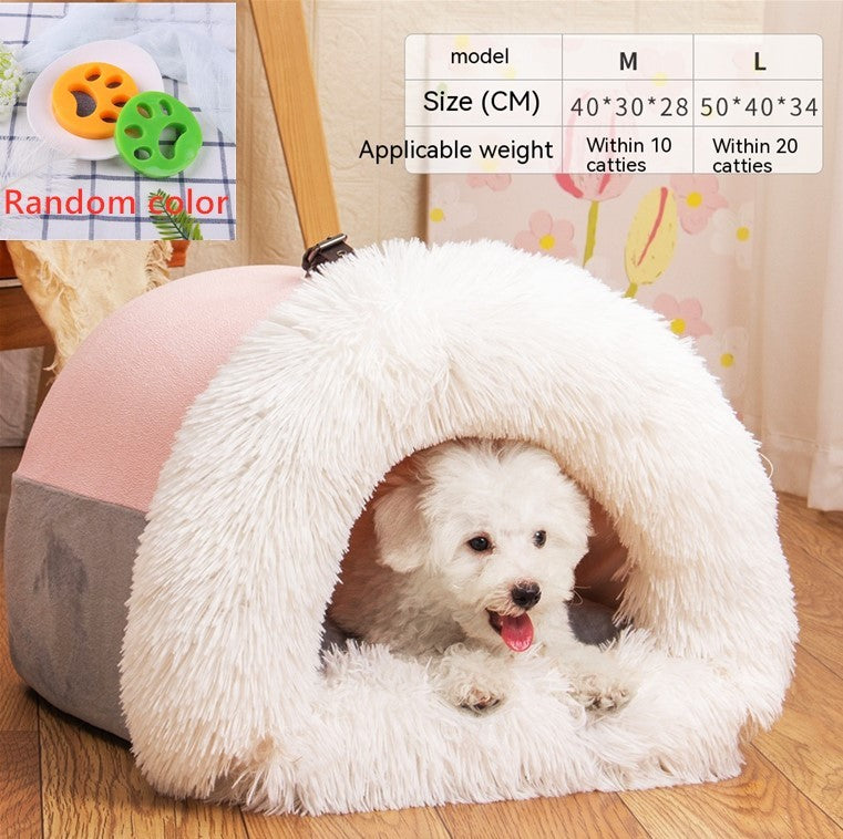New Splice Portable Pet Nest Portable Autumn And Winter Warm Dog Nest Moisture-proof Long Fur Cat Nest Cross Border Pet Nest - Rokkaku 18 online shop