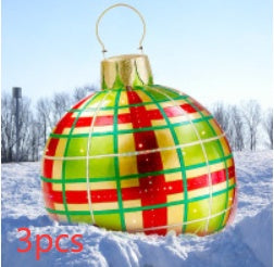 Christmas Ornament Ball Outdoor Pvc 60CM Inflatable Decorated Ball PVC Giant Big Large Balls Xmas Tree Decorations Toy Ball - Rokkaku 18 online shop